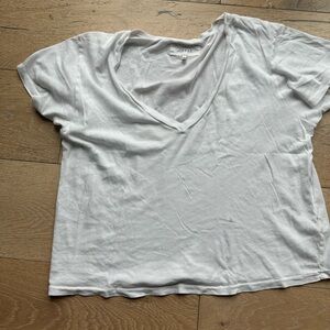 White V-Neck Women’s Top